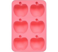 Форма из силикона Marmiton Яблоки 26x17,5x4 см, 6 ячеек, розовый 17212