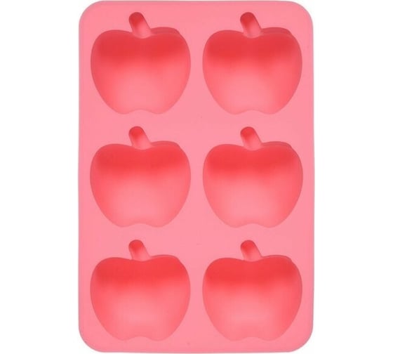 Форма из силикона Marmiton Яблоки 26x17,5x4 см, 6 ячеек, розовый 17212