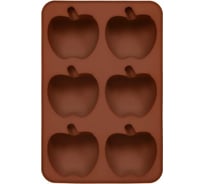 Форма из силикона Marmiton Яблоки 26x17,5x4 см, 6 ячеек, шоколад 17199