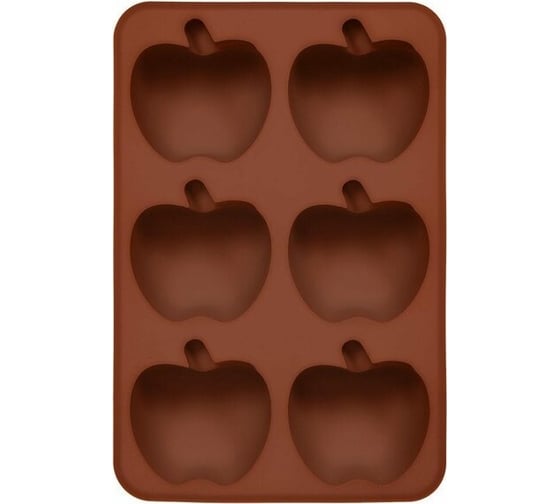 Форма из силикона Marmiton Яблоки 26x17,5x4 см, 6 ячеек, шоколад 17199
