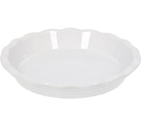 Форма керамическая для запекания Marmiton круглая, с фигурным краем, 28x28x5 см, 1,5 л, белая 17361-в