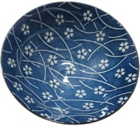 Тарелка Homium Japanese Collection, Очарование, глубокая, белый/синий, D20 см platejcnew13wblue