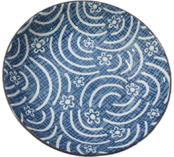 Тарелка Homium Japanese Collection, Очарование, белый/синий, D20 см platejcnew12wblue 1