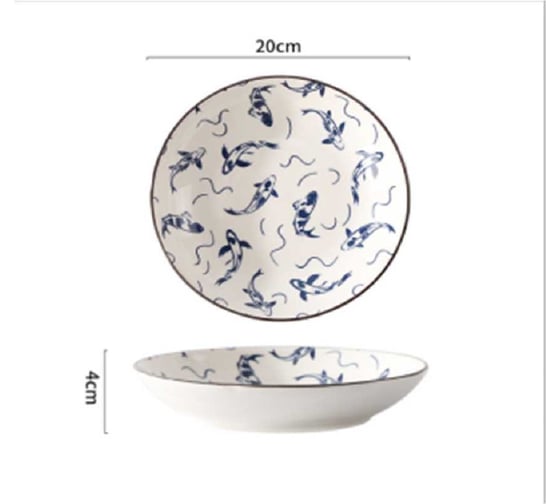 Тарелка Homium Japanese Collection, Очарование, белый/синий, D20 см platejcnew11wblue