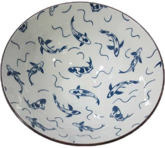 Тарелка Homium Japanese Collection, Очарование, глубокая, белый/синий, D20 см platejcnew15wblue