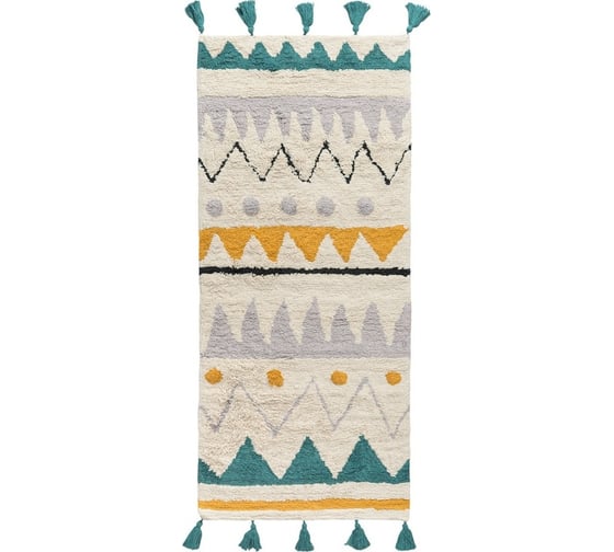 Ковер из хлопка с контрастным этническим орнаментом из коллекции Ethnic Tkano 70x160 см TK21-DR0003 1
