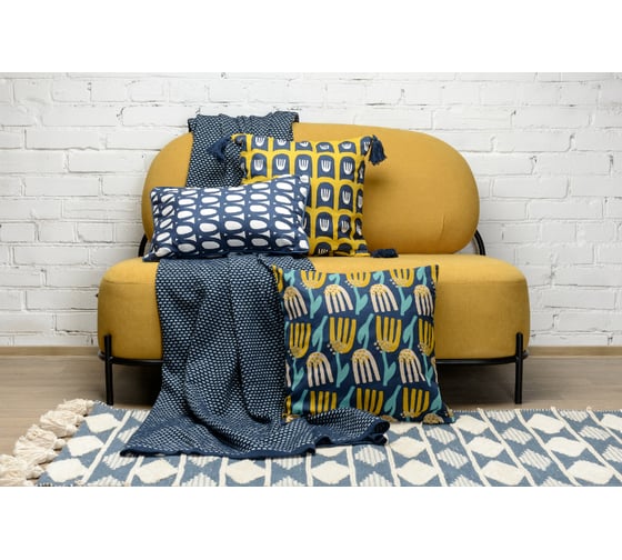 Чехол на подушку с принтом Twirl темно-синего цвета из коллекции Cuts&Pieces Tkano 30x50 см TK18-CC0005