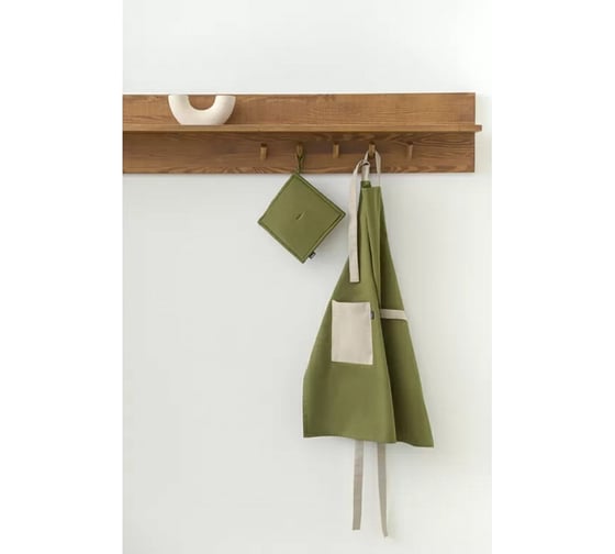 Прихватка из хлопка Tkano Essential оливковая, 22x22 см TK22-PH0005