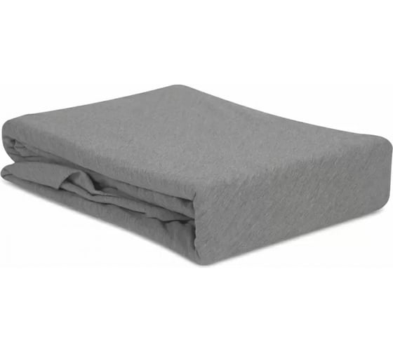 Простыня на резинке из хлопкового трикотажа Tkano Essential серый, 160x200x30 см TK23-FS0011