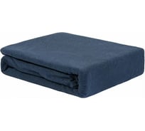 Простыня на резинке из хлопкового трикотажа Tkano Essential темно-синий, 160x200x30 см TK23-FS0007