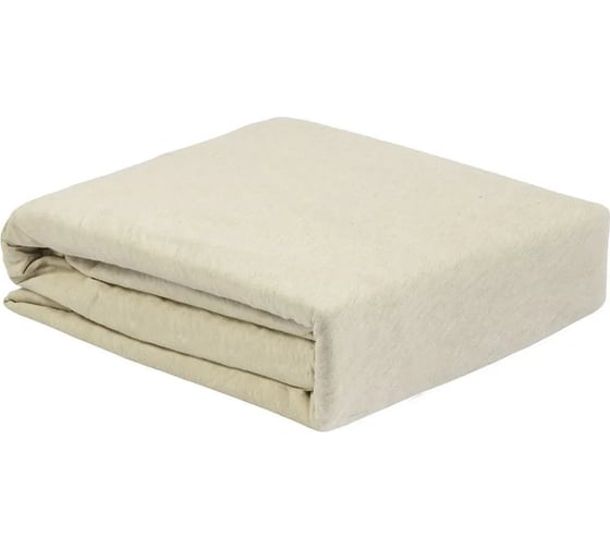 Простыня на резинке из хлопкового трикотажа Tkano Essential серо-бежевый, 180x200x30 см TK23-FS0010
