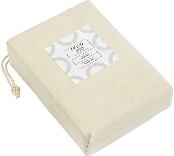 Простыня на резинке из хлопкового трикотажа Tkano Essential серо-бежевый, 180x200x30 см TK23-FS0010