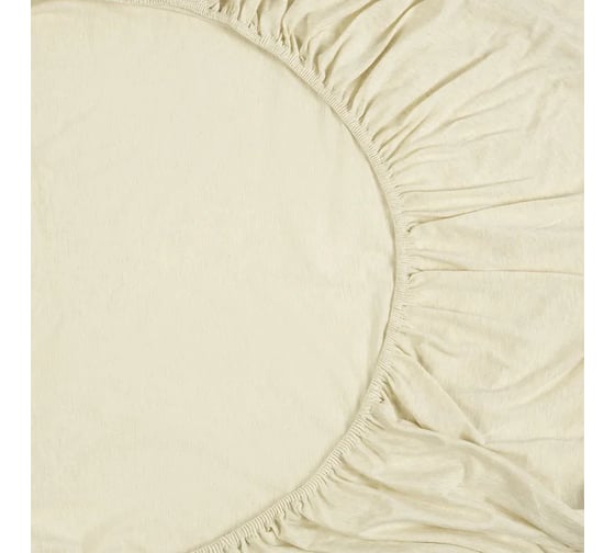 Простыня на резинке из хлопкового трикотажа Tkano Essential серо-бежевый, 180x200x30 см TK23-FS0010