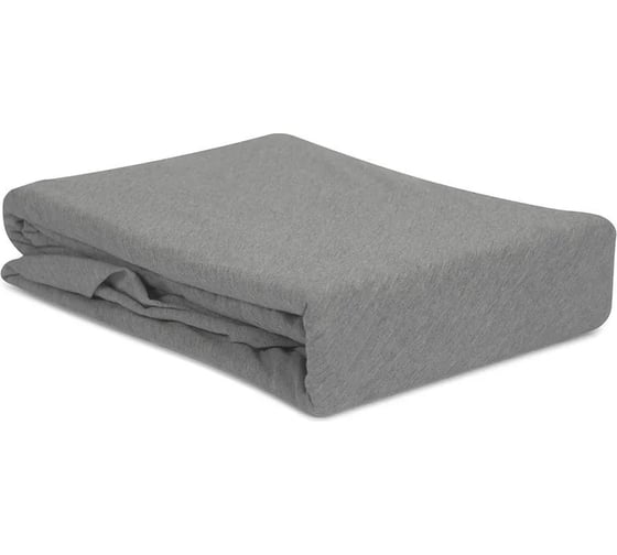 Простыня на резинке из хлопкового трикотажа Tkano Essential серый, 180x200x30 см TK23-FS0012