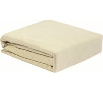 Простыня на резинке из хлопкового трикотажа Tkano Essential серо-бежевый, 160x200x30 см TK23-FS0009