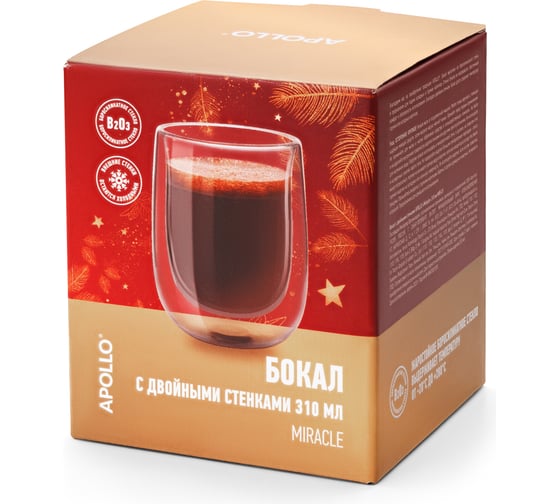 Бокал APOLLO с двойными стенками Miracle 310 мл MIR-01