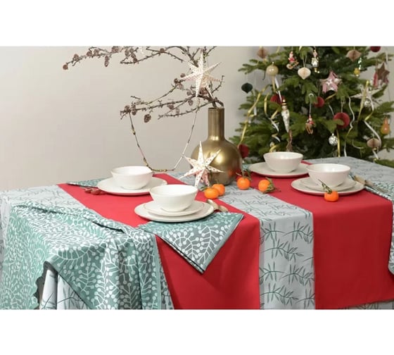 Салфетка из хлопка Tkano Scandinavian touch зеленая, с рисунком Спелая смородина, 53x53 см TK21-NA0010