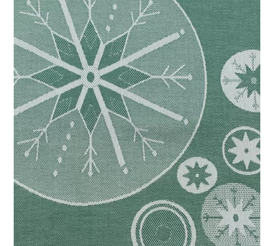 Салфетка из хлопка Tkano New Year Essential зеленая, с рисунком Ледяные узоры, 53x53 см TK21-NA0012