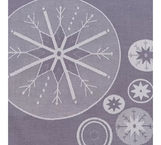 Салфетка из хлопка Tkano New Year Essential фиолетово-серый, с рисунком Ледяные узоры, 53x53 см TK21-NA0013