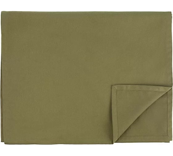 Дорожка на стол из хлопка Tkano Essential оливковая, 45x150 см TK22-TR0005