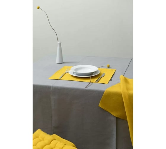 Дорожка на стол из стираного льна Tkano Essential серая, 45x150 см TK22-TR0002