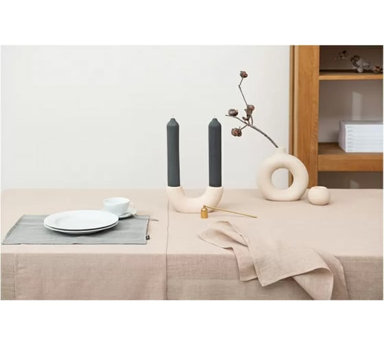 Дорожка на стол из стираного льна Tkano Essential бежевая, 45x150 см TK22-TR0004