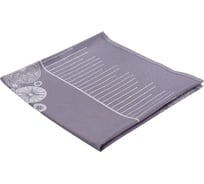 Скатерть из хлопка Tkano New Year Essential фиолетово-серая, с рисунком Ледяные узоры, 180x260 см TK21-TC0026