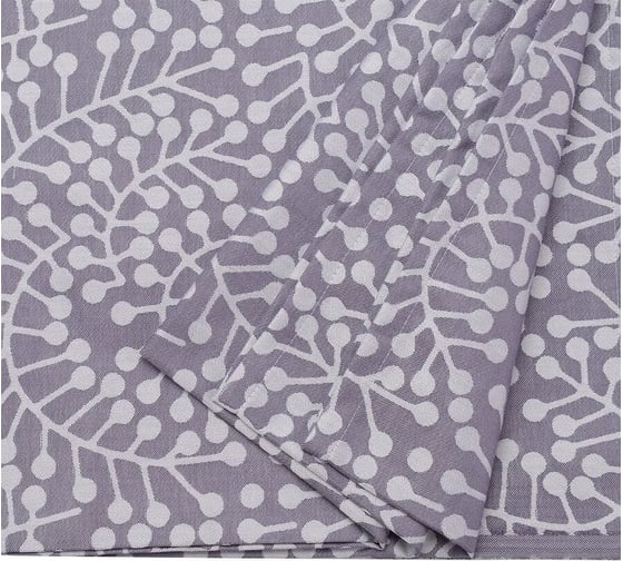 Скатерть из хлопка Tkano Scandinavian touch фиолетово-серая, с рисунком Спелая смородина, 180x260 см TK21-TC0022