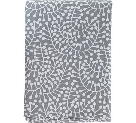 Скатерть Tkano Scandinavian touch серый, с принтом Спелая Смородина, 170x170 см TK22-TC0012