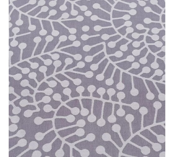 Скатерть из хлопка Tkano Scandinavian touch фиолетово-серая, с рисунком Спелая смородина, 180x180 см TK21-TC0021