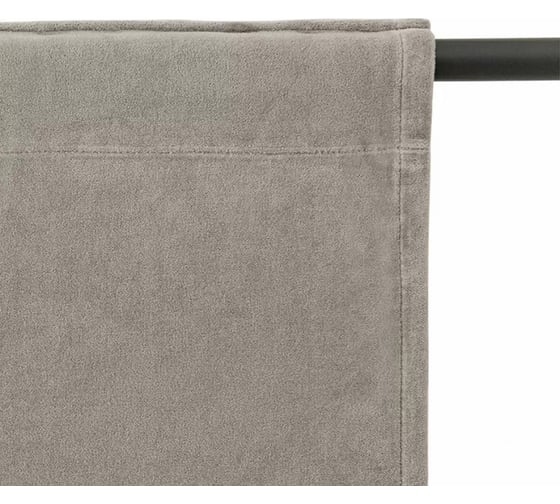 Штора из хлопкового бархата Tkano Essential серый, 150x290 см TK23-CUR0008