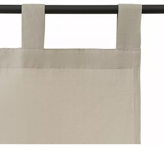 Штора из хлопка и льна Tkano Essential бежево-серый, 150x290 см TK23-CUR0006