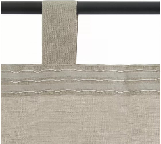 Штора из хлопка и льна Tkano Essential бежево-серый, 150x290 см TK23-CUR0006