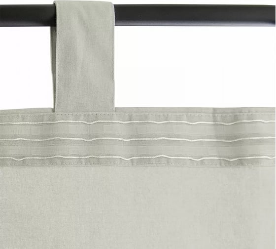 Штора из хлопка с помпонами Tkano Essential бежево-серый, 150x290 см TK23-CUR0002