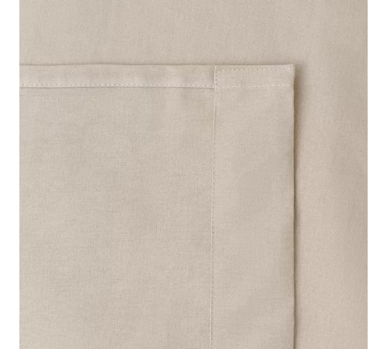 Штора из хлопка с помпонами Tkano Essential бежево-серый, 150x290 см TK23-CUR0002