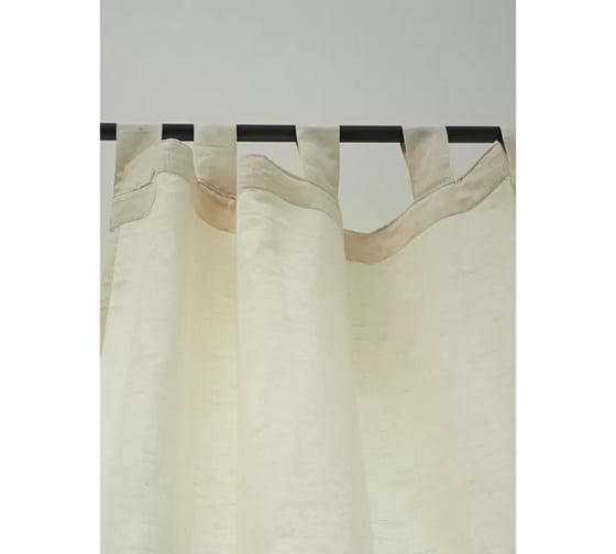 Штора из хлопка и льна Tkano Essential кремовый, 150x290 см TK23-CUR0007