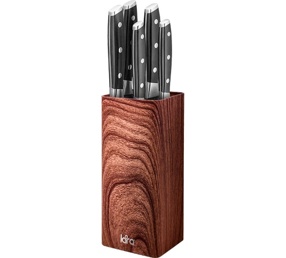 Подставка для ножей Lara универсальная квадрат Soft touch LR05-102 Wood 1