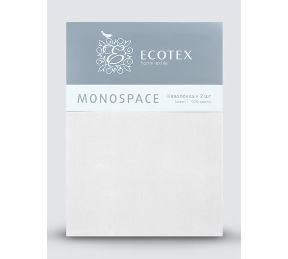 Набор наволочек Ecotex ННС77 Моноспейс 70x70 - 2 шт., белый 4680088206622