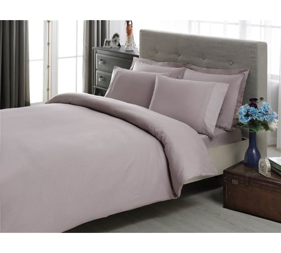 Комплект постельного белья TAC PREMIUM BASIC STRIPE евро, LILA, лиловый 3706-34206 1