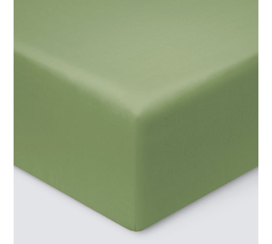Простыня на резинке Ecotex ПРСС14 Моноспейс сатин, 140x200x23, зеленая 4680088210445 ПРСС14/зеленая
