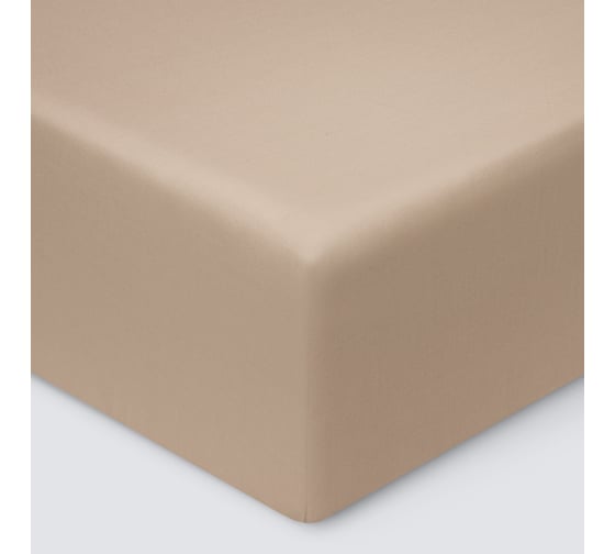 Простыня на резинке Ecotex ПРСС18 Моноспейс сатин, 180x200x23, бежевая 4680088206097 ПРСС18/бежевая 1