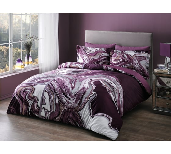 Комплект постельного белья TAC SATIN DELUX евро, REBEL, фиолетовый 4245-00695 1