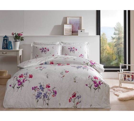 Комплект постельного белья TAC SATIN DELUX евро, KOMAE, лиловый 4245-95777 1