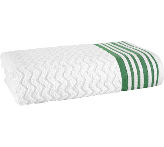 Махровое полотенце TAC LINE 70х140 см, 500 г/м2, GREEN, белый/зеленый 2787-21408