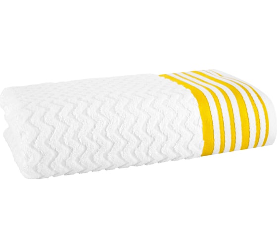 Махровое полотенце TAC LINE 70х140 см, 500 г/м2, YELLOW, белый/ желтый 2787-21407 1