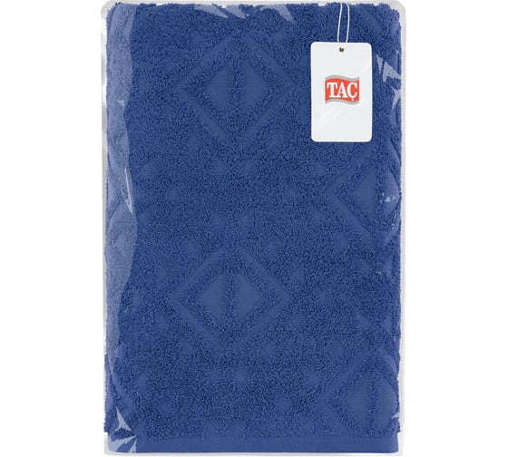 Махровое полотенце TAC JACQUARD 70х140 см, 500 г/м2, MAVI, синий 2794-21424