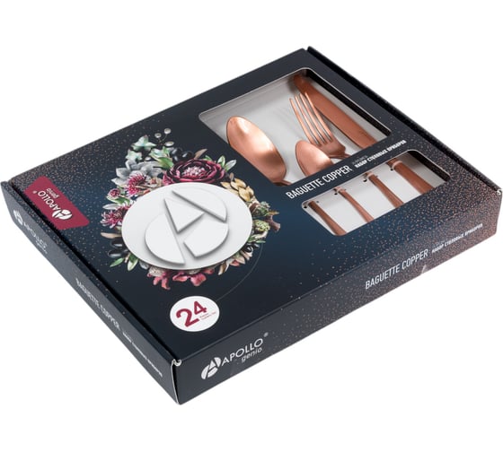 Набор столовых приборов APOLLO genio "Baguette Copper" 24 пр. COP-24