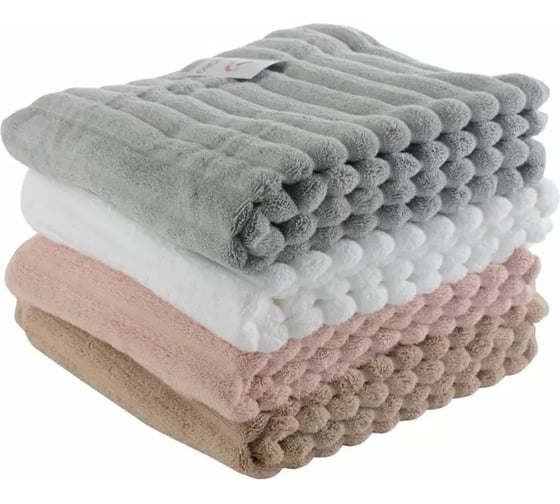 Полотенце банное Tkano Waves серого цвета, коллекция Essential, 70x140 см TK18-BT0023