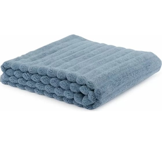 Полотенце банное Tkano Waves джинсово-синего цвета, коллекция Essential, 70x140 см TK21-BT0001