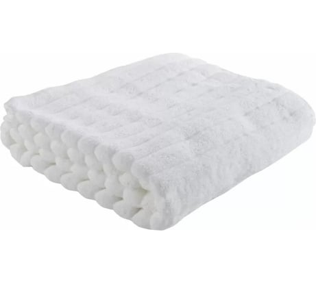 Полотенце банное Tkano Waves белого цвета, коллекция Essential, 70x140 см TK18-BT0021